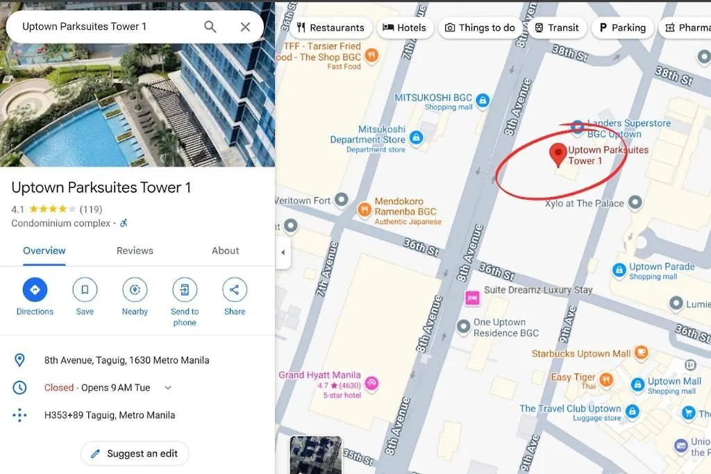 Prime Bgc 1Br Near Mitsukoshi Mall #Upt16M Manilla